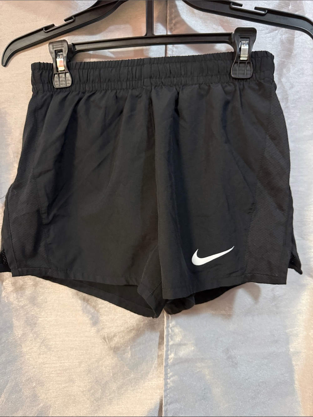 Nike Black Shorts with White Swoosh - Kids Athletic